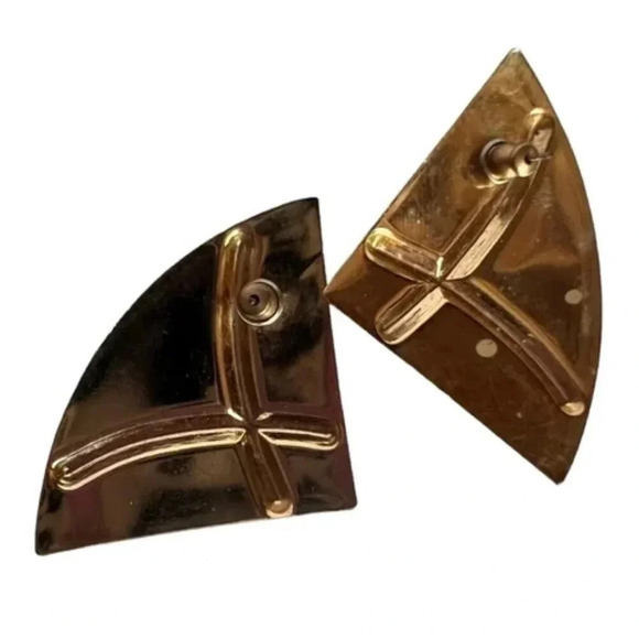 Vintage Enamel Art Deco Stud Earrings - Picture 2 of 2